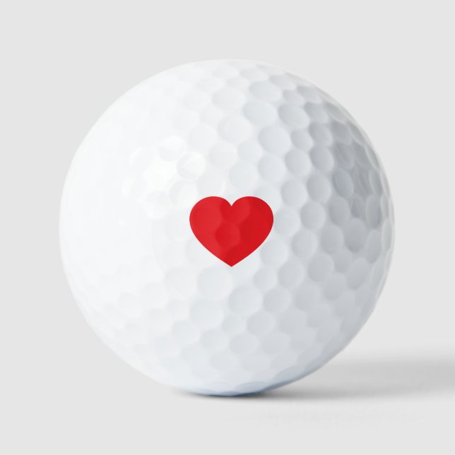 Balles De Golf Graphisme Cœur Rouge Blanc Moderne Simple (Recto)