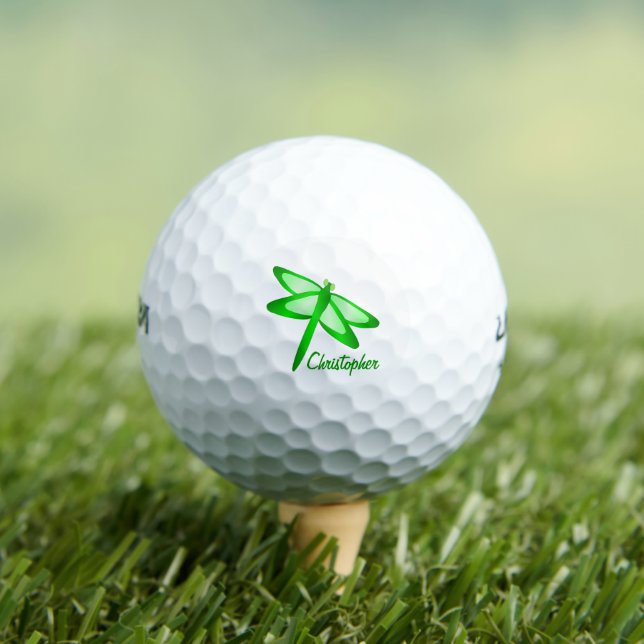 Balles De Golf Green Dragonfly Design (T-shirt Insitu)