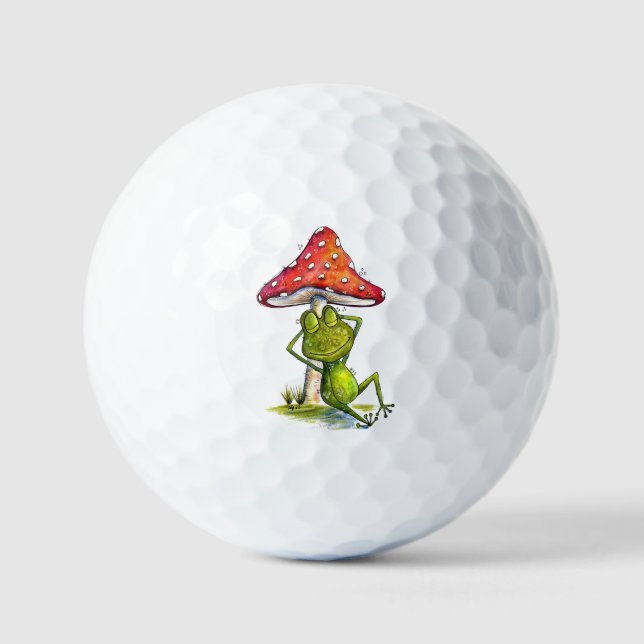 Balles De Golf Grenouille à couchage lunaire sous un champignon (Recto)