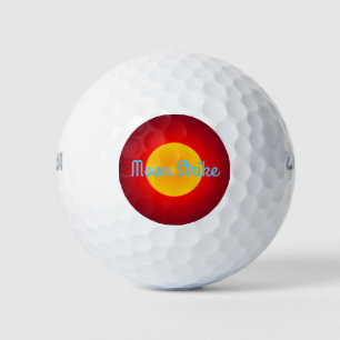 Balles De Golf Grève de lune colorée Conception de texte > Boules