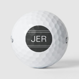 Balles De Golf Gris foncé avec monogramme initial personnalisé po