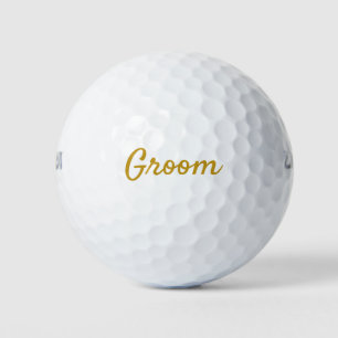 Balles De Golf Groom Gold et White Souvenir