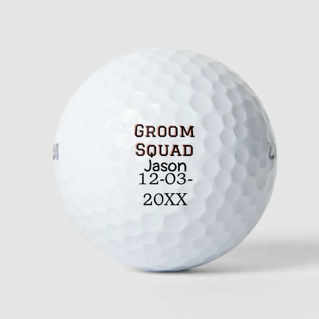 Balles De Golf Groom Squad groomsman bachelorparty ajouter le nom (Devant)
