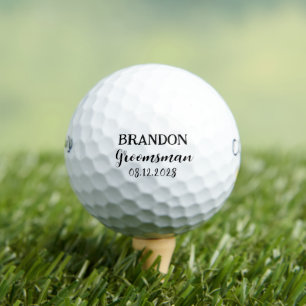 Balles De Golf Groomsmen Typographie Mariage moderne