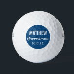 Balles De Golf Groomsmen Typographie moderne Mariage Faveur<br><div class="desc">Pour le marié qui aime le golf ! Ces balles de golf sont la faveur ou le cadeau parfait pour les golfeurs de votre mariage, que ce soit pour votre baccalauréat ou pour votre jour de mariage. Personnalisez chaque balle de golf avec le nom de chaque groomsman et la date...</div>