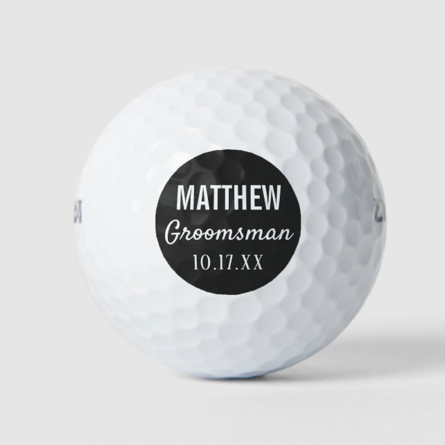 Balles De Golf Groomsmen Typographie moderne Mariage Faveur (Devant)