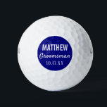 Balles De Golf Groomsmen Typographie moderne Mariage Faveur<br><div class="desc">Pour le marié qui aime le golf ! Ces balles de golf sont la faveur ou le cadeau parfait pour les golfeurs de votre mariage, que ce soit pour votre baccalauréat ou pour votre jour de mariage. Personnalisez chaque balle de golf avec le nom de chaque groomsman et la date...</div>