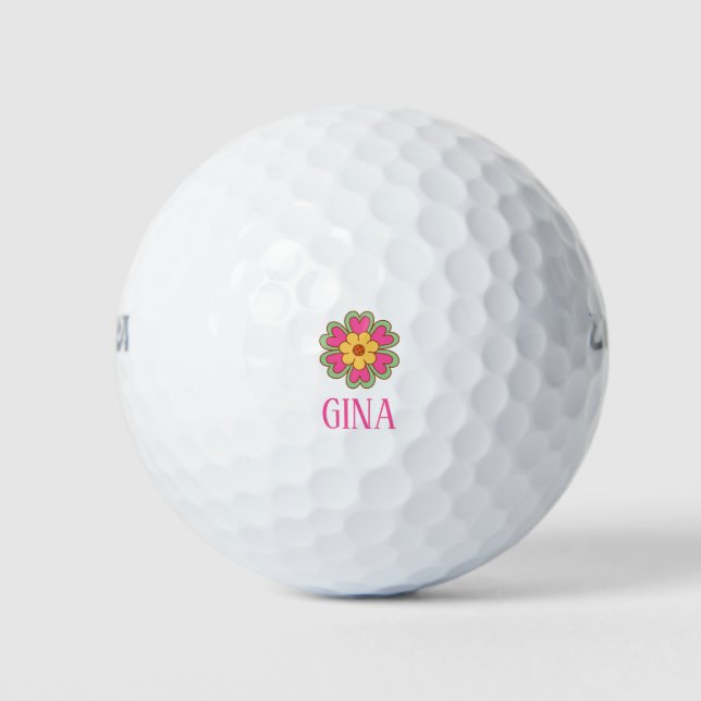 Balles De Golf Groovy Rétro Années 60 Hippie (Devant)