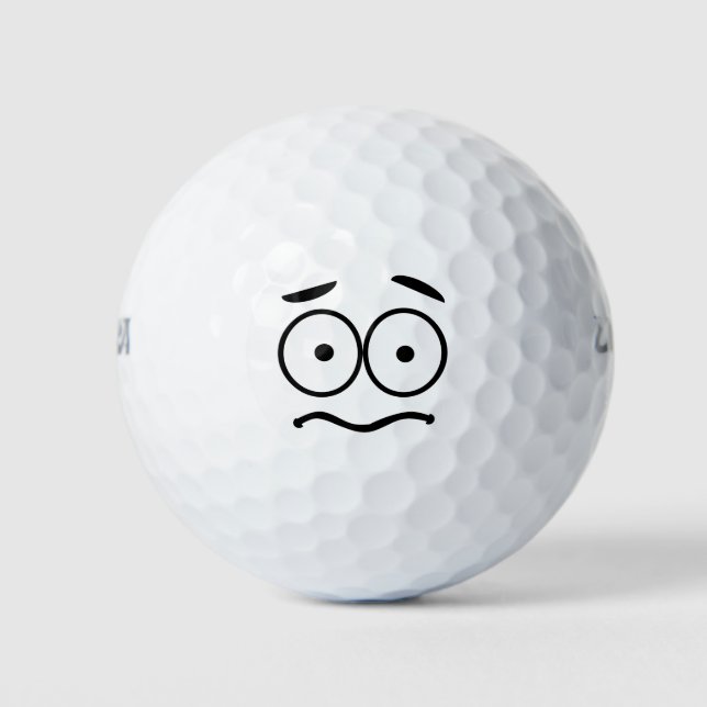 Balles De Golf Grosse nouveauté Inquiète Visage Emoji (Devant)