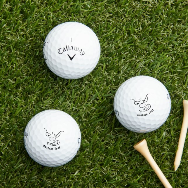 Balles De Golf Grumpy Face GIF Golf Balls | Personalized Fun Gift (Herbe in situ)