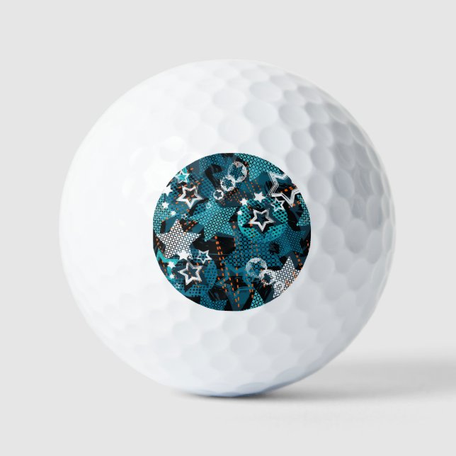 Balles De Golf Grunge star motif, design pour enfants ludique. (Recto)