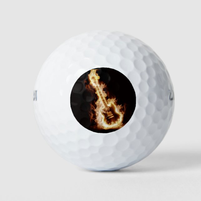 BALLES DE GOLF ***GUITARE FLAMING*** GOLF BALL (Devant)