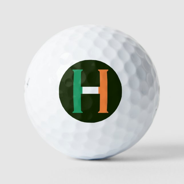 Balles De Golf H Monogramme superposé sur le drapeau irlandais be (Devant)