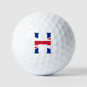 Balles De Golf H Monogramme superposé sur Union Jack Flag be6 gbc