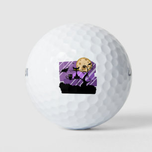 Balles De Golf Halloween de nuit Chat Arbre de lune à l'extérieur