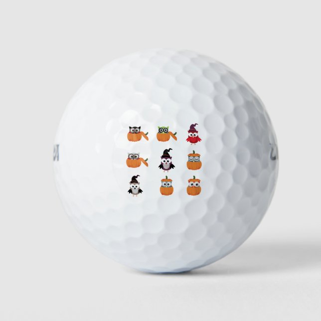 Balles De Golf Halloween Owl Pumkin (Devant)