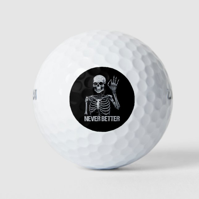 Balles De Golf Halloween Skeleton - Jamais mieux je (Devant)