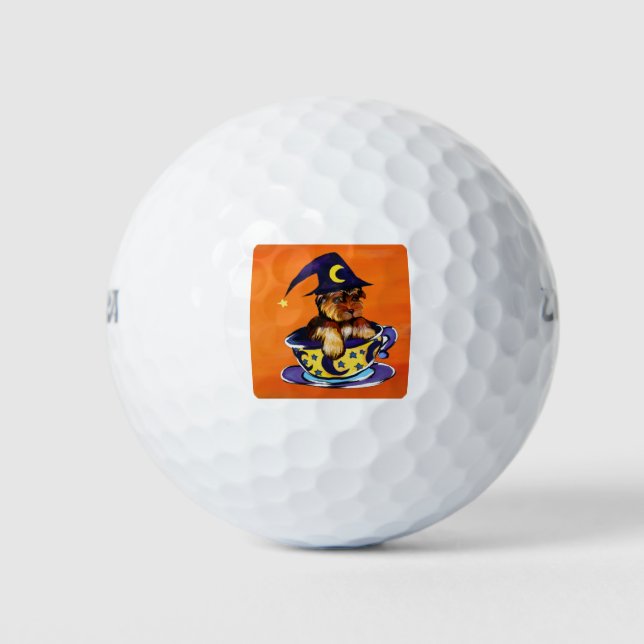 Balles De Golf Halloween Yorkie Poo (Devant)