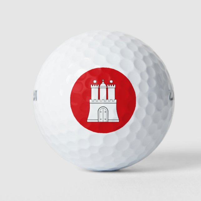 Balles De Golf Hamburg city flag Germany symbol (Devant)