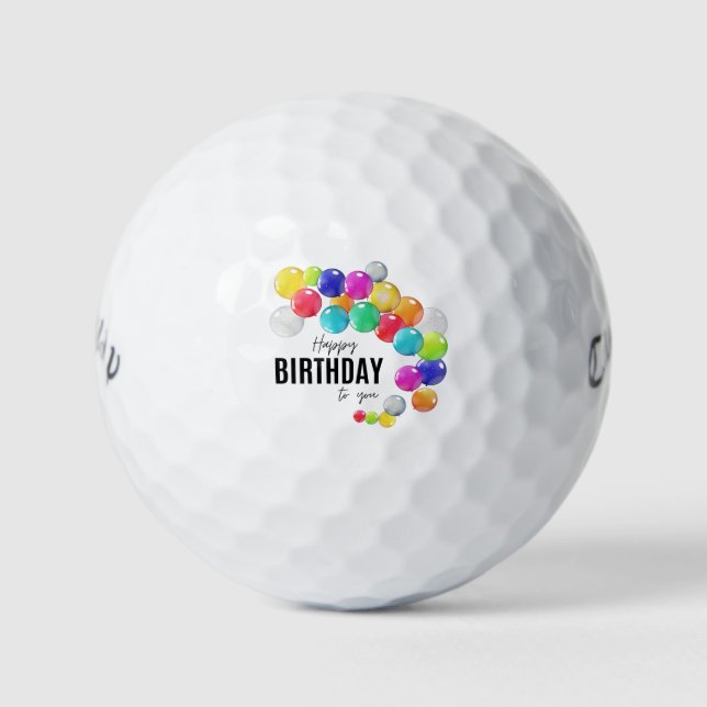 Balles De Golf 'Happy Birthday To You' Fun On The Course Gift  (Devant)