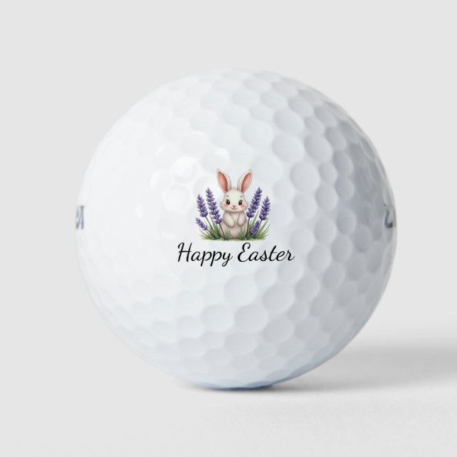Balles De Golf Happy Easter  with rabbit bunny  Golf Balls (Devant)