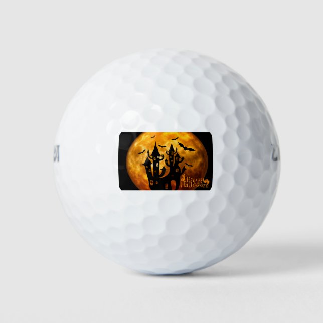 Balles De Golf Happy Halloween (Pleine lune) (Devant)