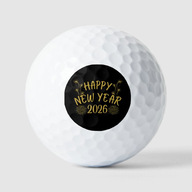 Balles De Golf Happy New Year 2026 (Recto)