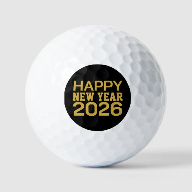 Balles De Golf Happy New Year 2026 T-Shirt (Recto)