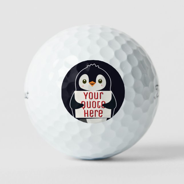 Balles De Golf Happy penguin holding a sign to personalize (Recto)