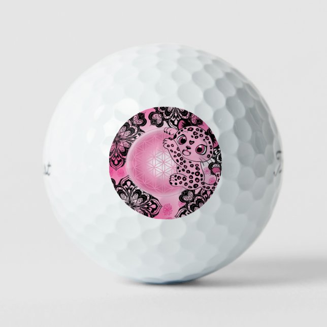 Balles De Golf Harmonie Léopard Rose (Recto)