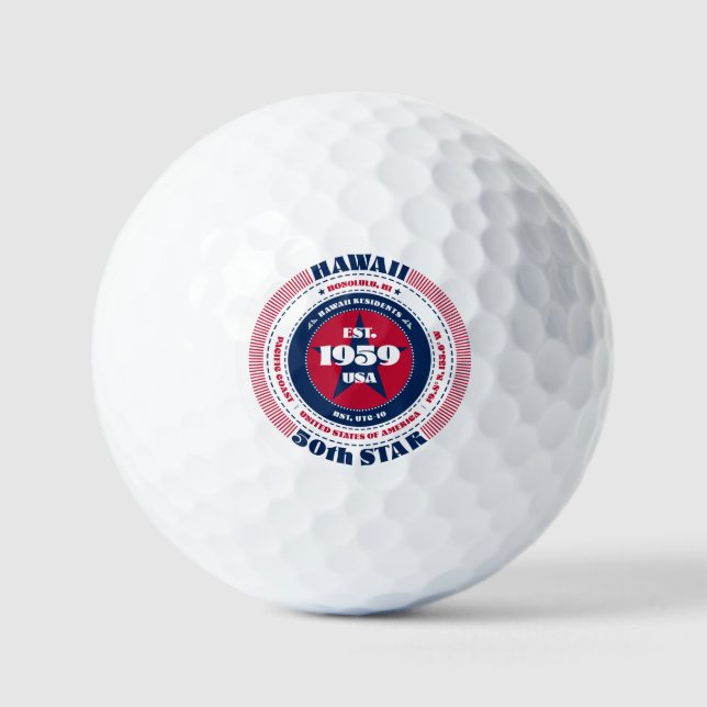 Balles De Golf Hawaii State Patriotic Gift Golf Balls (Recto)