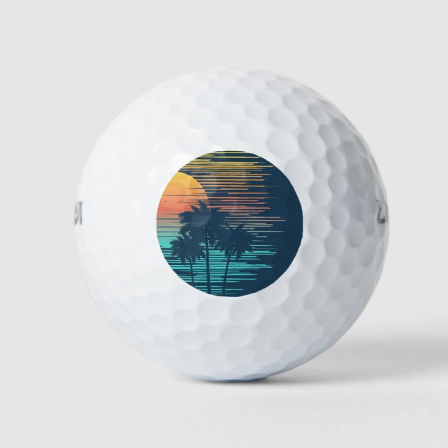 Balles De Golf Hawaii Sunset Sunrise Graphic Topic Forêt tropical (Devant)