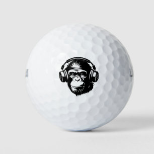 BALLES DE GOLF HEADPHONES MONKEY GOLF BALL FUNNY