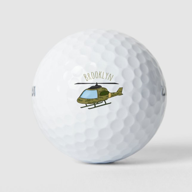 Balles De Golf Hélicoptère de dessin animé camouflage de l'armée  (Devant)