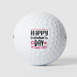 Balles De Golf Heureuse Sainte-Valentin avec coeur