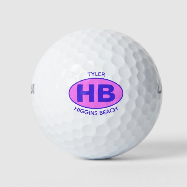 Balles De Golf Higgins Beach Oval Bleu rose Personnalisé (Devant)