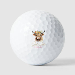 Balles De Golf Highland Cow Just Little Moody Flower Cow Farm