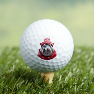 Balles De Golf Hippopotame Écharpe et Bonnet