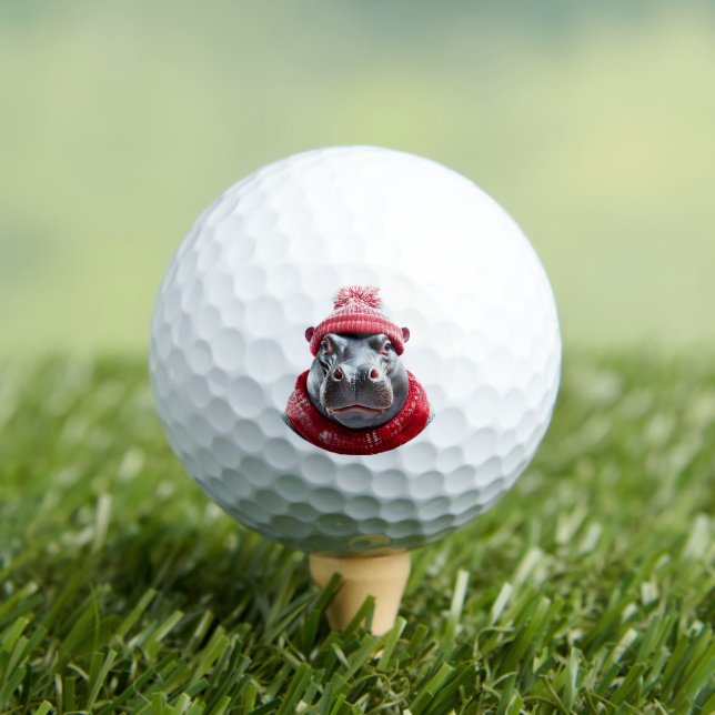 Balles De Golf Hippopotame Écharpe et Bonnet  (T-shirt Insitu)