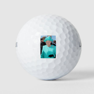 Balles De Golf HM Queen Elizabeth II dans Turquoise Casquette Pro