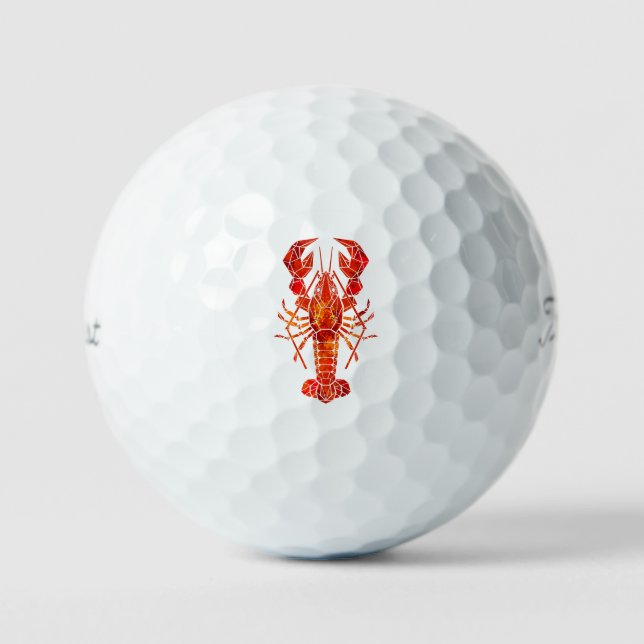 Balles De Golf Homard polygonal rouge (Recto)