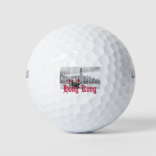 Balles De Golf Hong Kong Harbor skyline vintage china souvenir