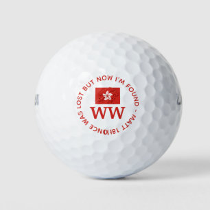 Balles De Golf HONG KONG Monogramme personnalisé chrétien perdu r