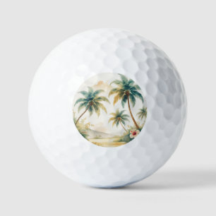 Balles De Golf Honolulu Voyage Hawaïen de style vintage