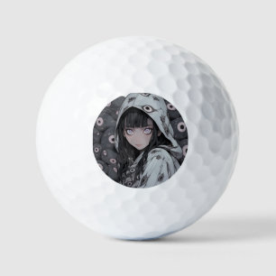 Balles De Golf Horreur des yeux déplaisants Anime Girl