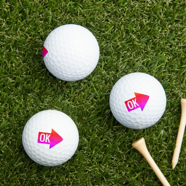 Balles De Golf Hot Pink Impact Arrow (Herbe in situ)