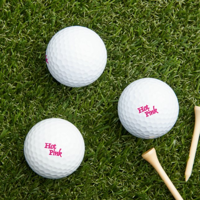 Balles De Golf Hot Rose Blanc valeur golf boules 3 pk (Herbe in situ)
