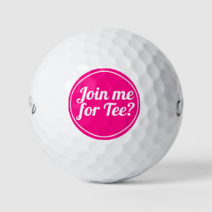 Balles De Golf Hot rose Lady Golfer Funny Golf Pun Typographie
