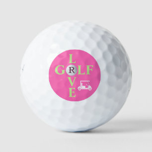 Balles De Golf Hot Rose Love Golf Monogram Golf Ball