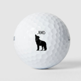 Balles De Golf Howling wolf Animal logo Monogram Art
